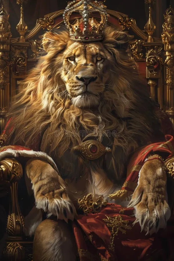 皇家赌场王者狮王宝座油画